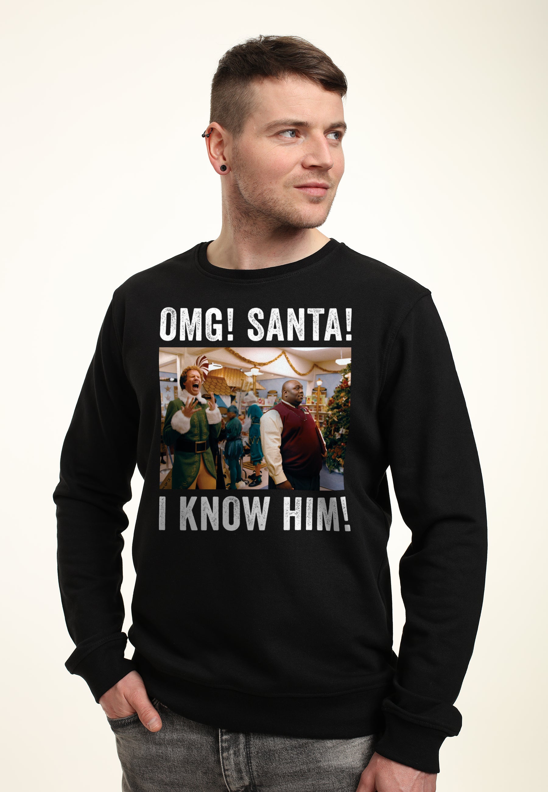 Elf Mikina Unisex (Elf OMG Santa Photo)