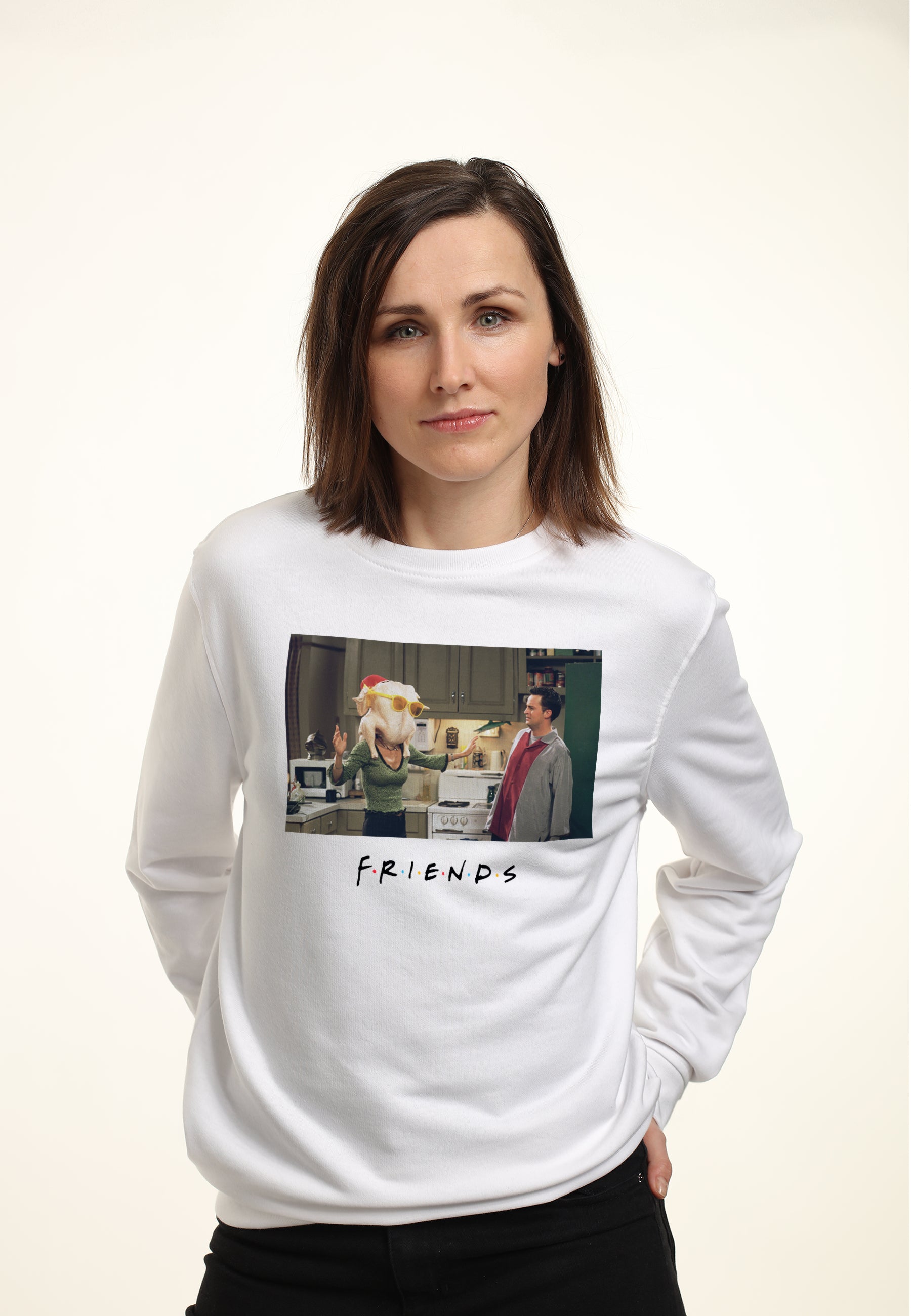Přátelé Vánoční Mikina (Friends - Friends Chandler&Monica Turkey Head Sweatshirt)