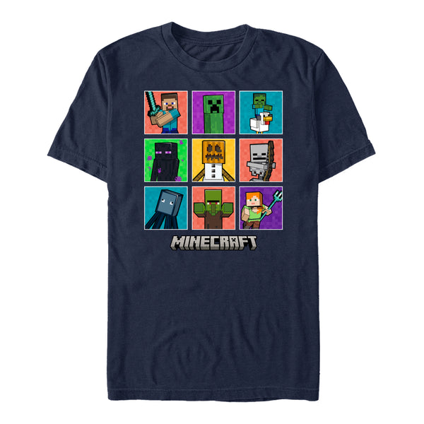 Minecraft Tričko Pánské (9 Character Boxup)
