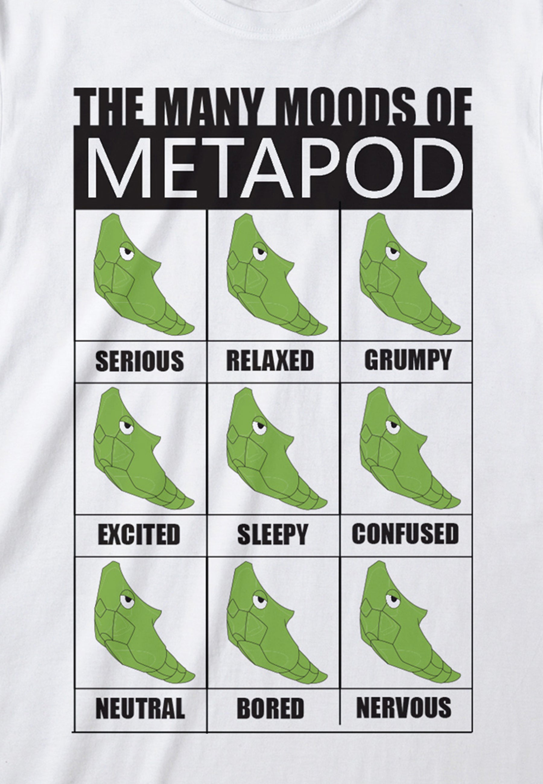 Pokémon Metapod Tričko (Many Moods Of Metapod T-shirt)