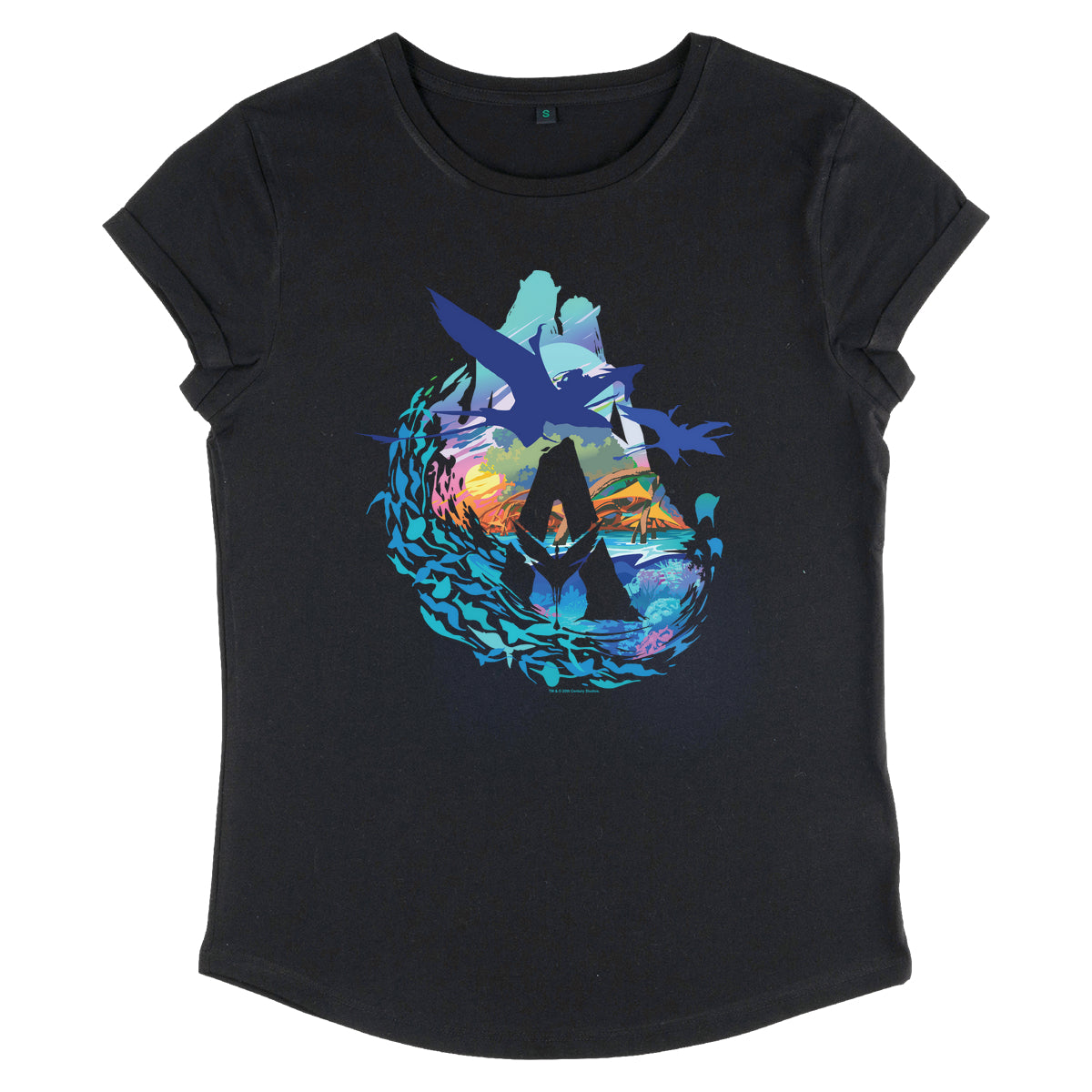 Twentieth Century Fox Avatar: The Way of Water - AVATAR SCENIC FLYBY Women's Rolled-sleeve T-Shirt
