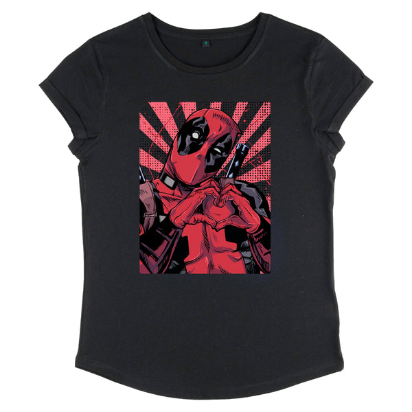 Deadpool Dámské Valentýnské Triko (CloseHeart Pool Women's Rolled-sleeve T-Shirt)