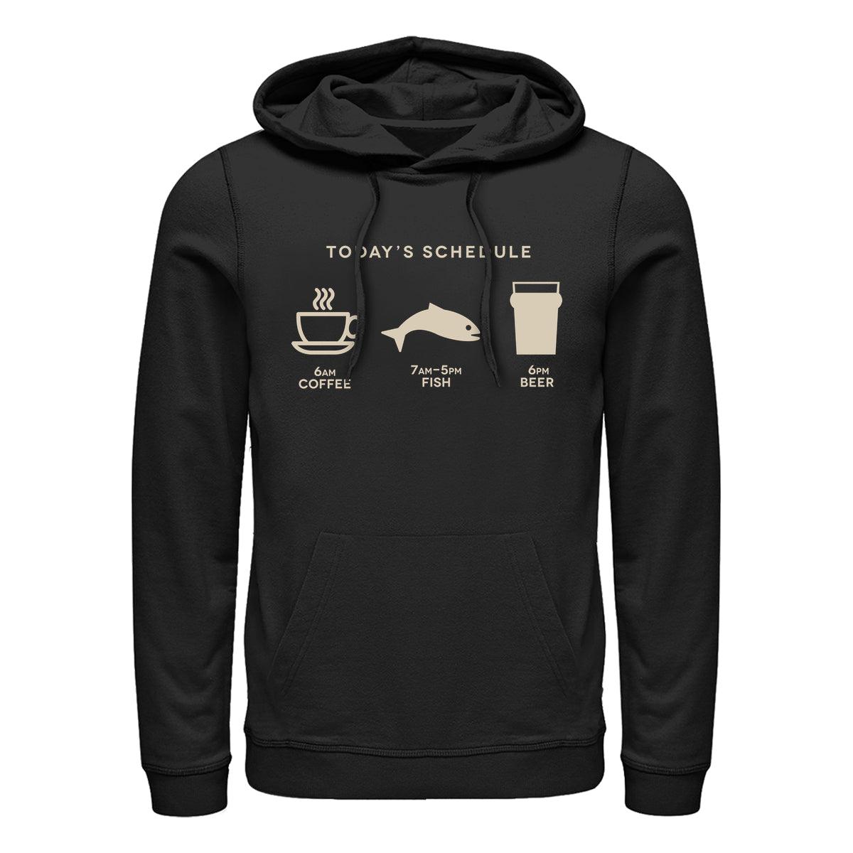 Program Rybaření Mikina s Kapucí (Fishing Schedule Hoodie)