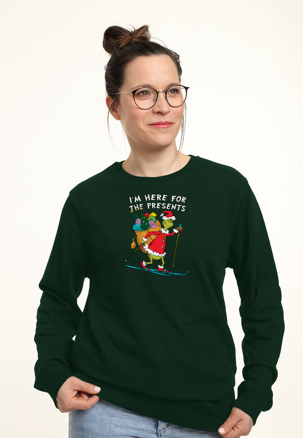 The Grinch Mikina Unisex (Here For The Presents Graphic)
