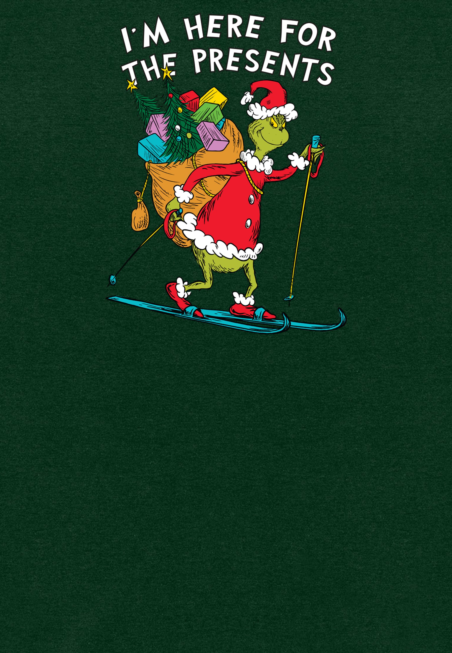 The Grinch Mikina Unisex (Here For The Presents Graphic)