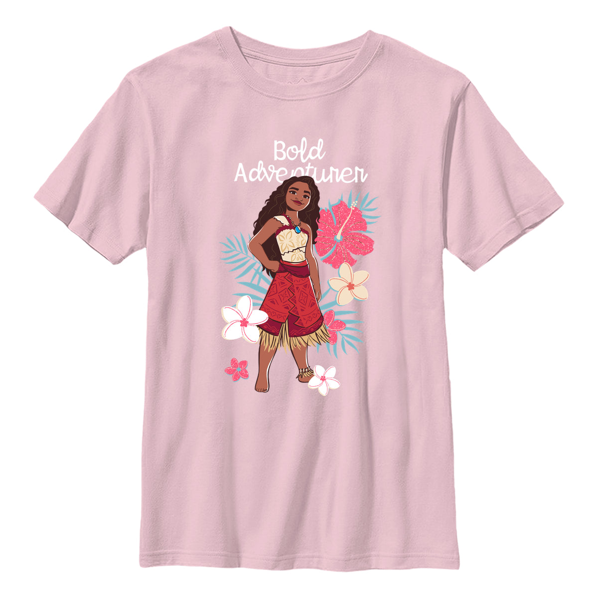 Disney Moana 2 Růžové Dětské Triko (BOLD ADVENTURER FLORAL Kids T-shirt)