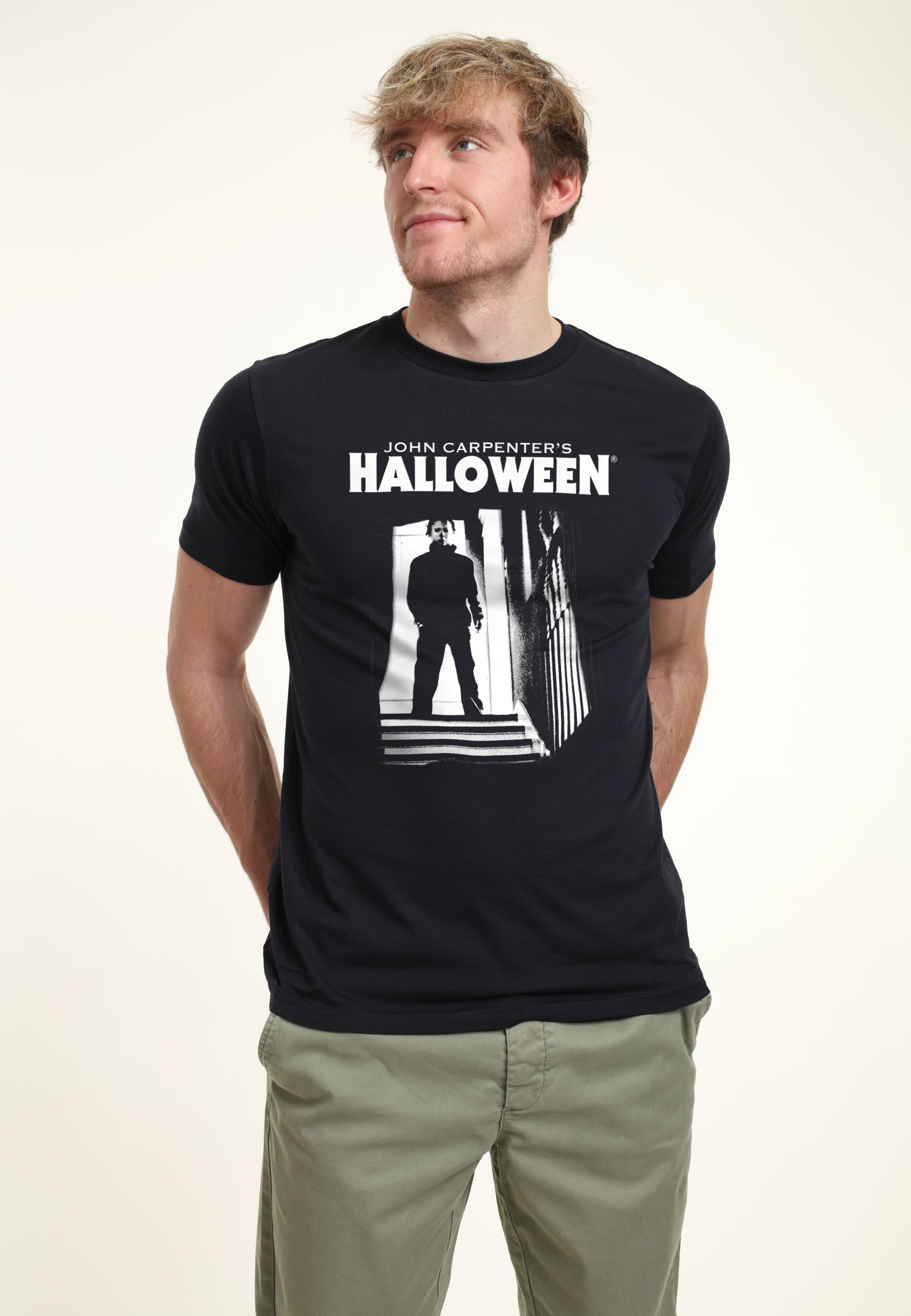 Halloween Tričko Unisex (Michael Myers Top Of The Stairs)