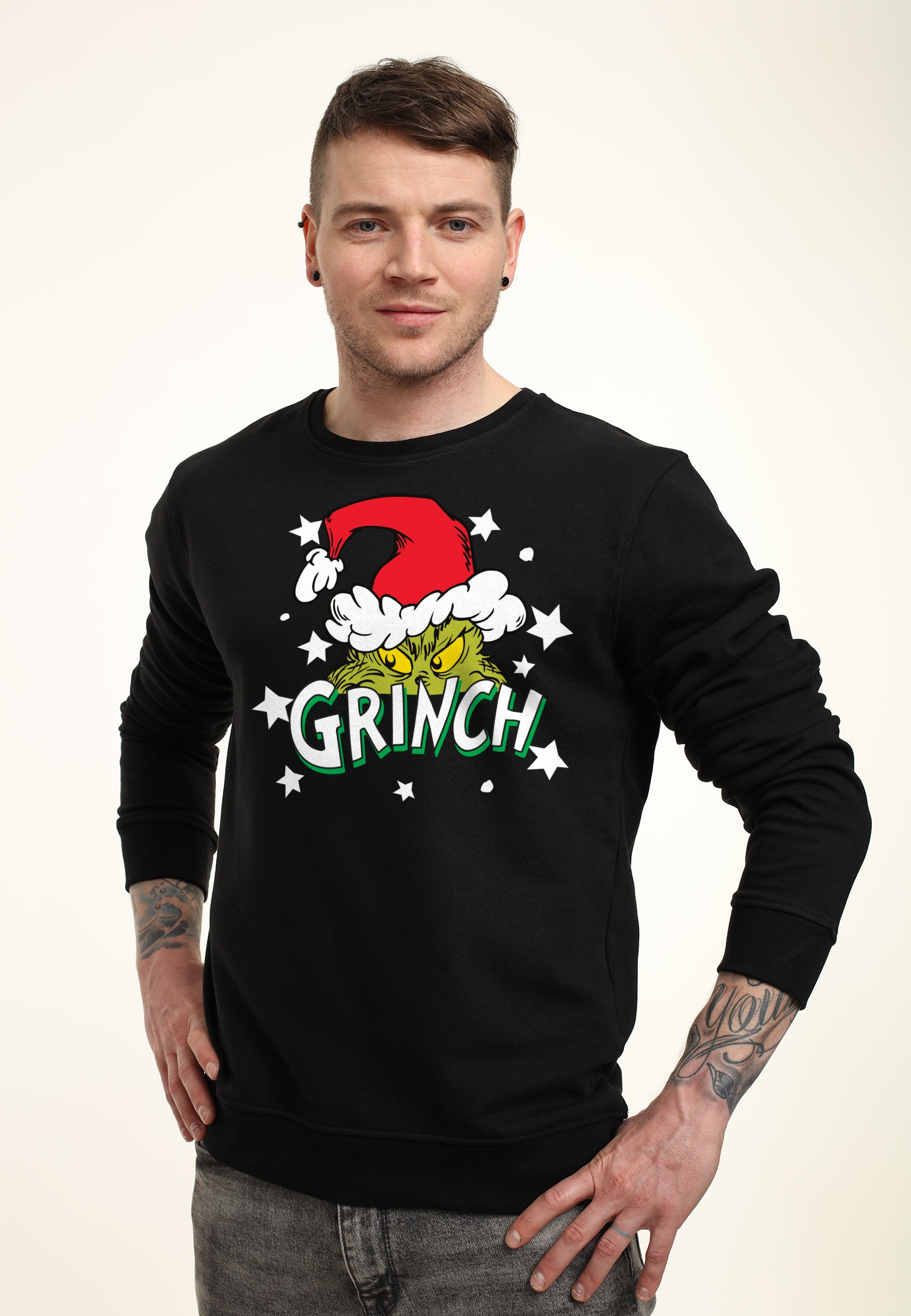 The Grinch Mikina Unisex (Santa Stars Graphic)