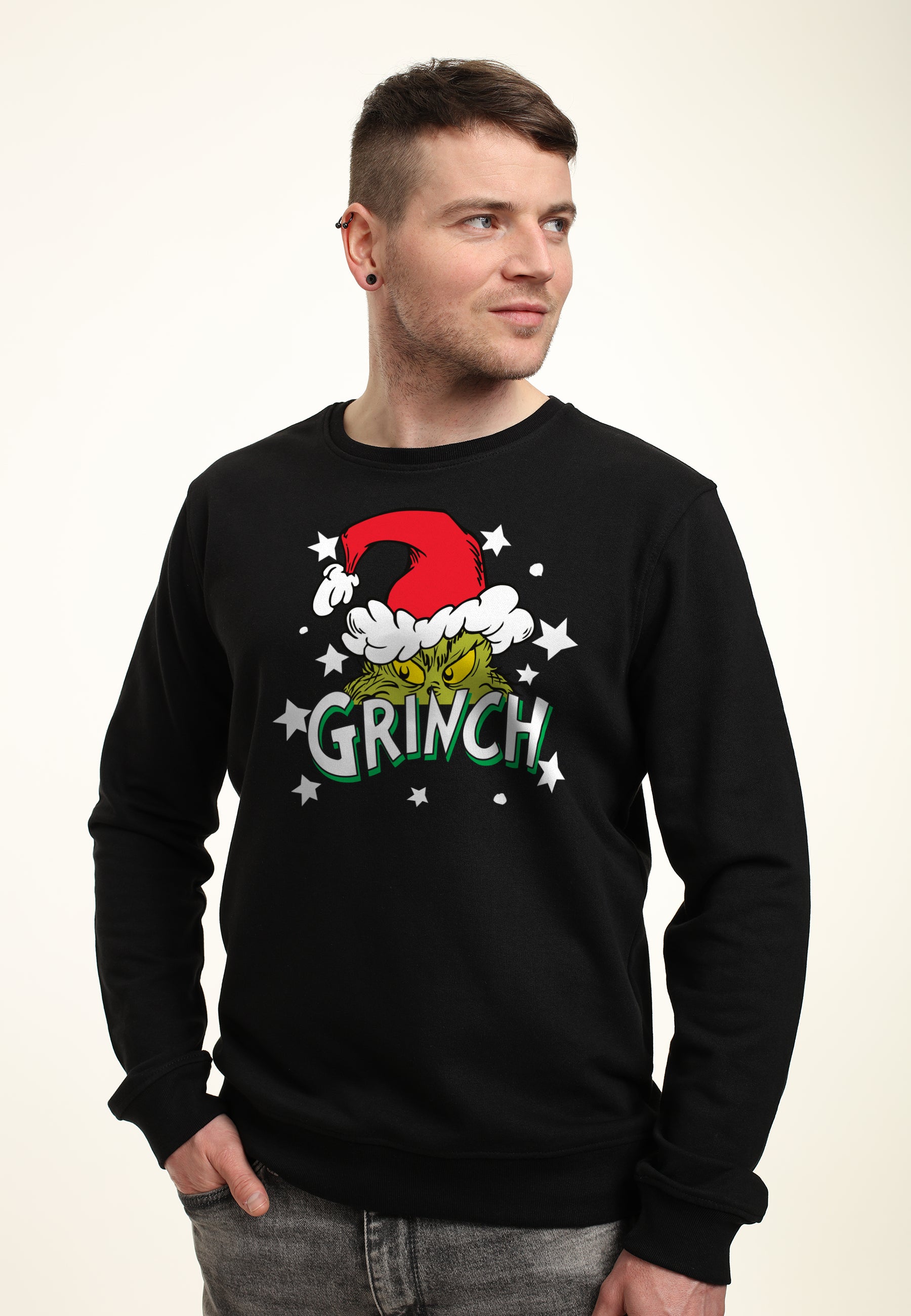 The Grinch Mikina Unisex (Santa Stars Graphic)