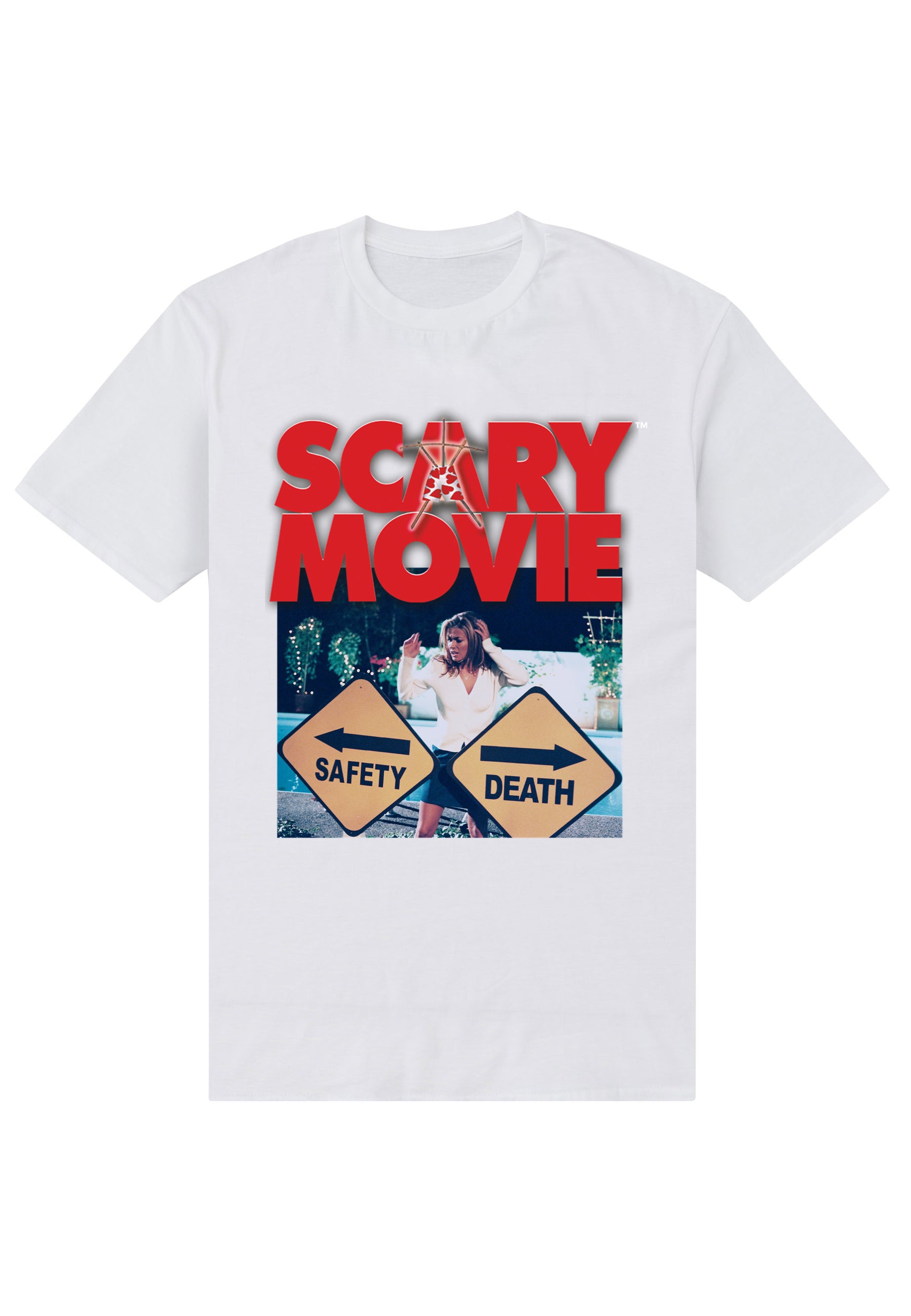 Scary Movie Tričko Unisex (Scary Movie Official Safety vs Death Graphic)