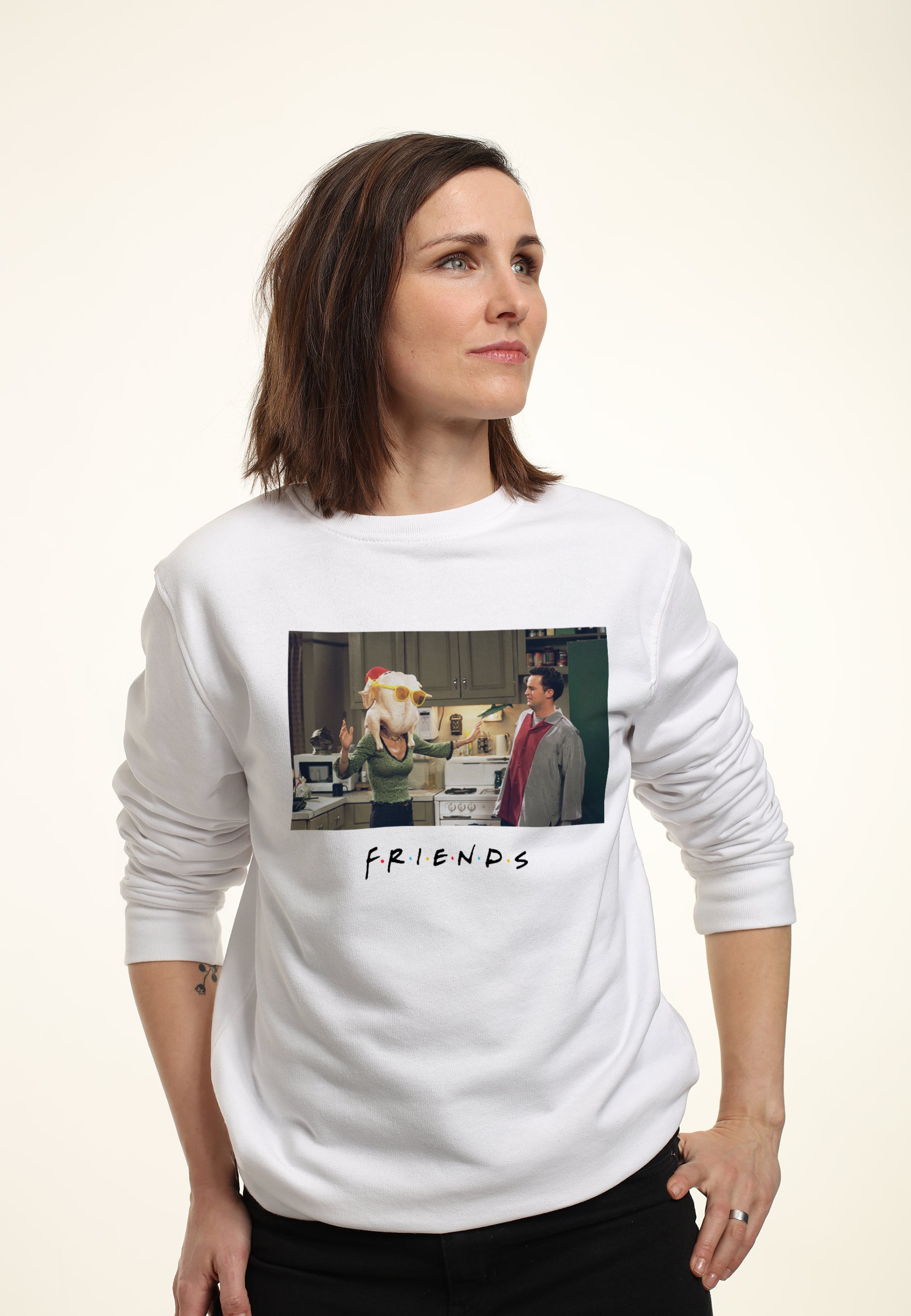 Přátelé Vánoční Mikina (Friends - Friends Chandler&Monica Turkey Head Sweatshirt)