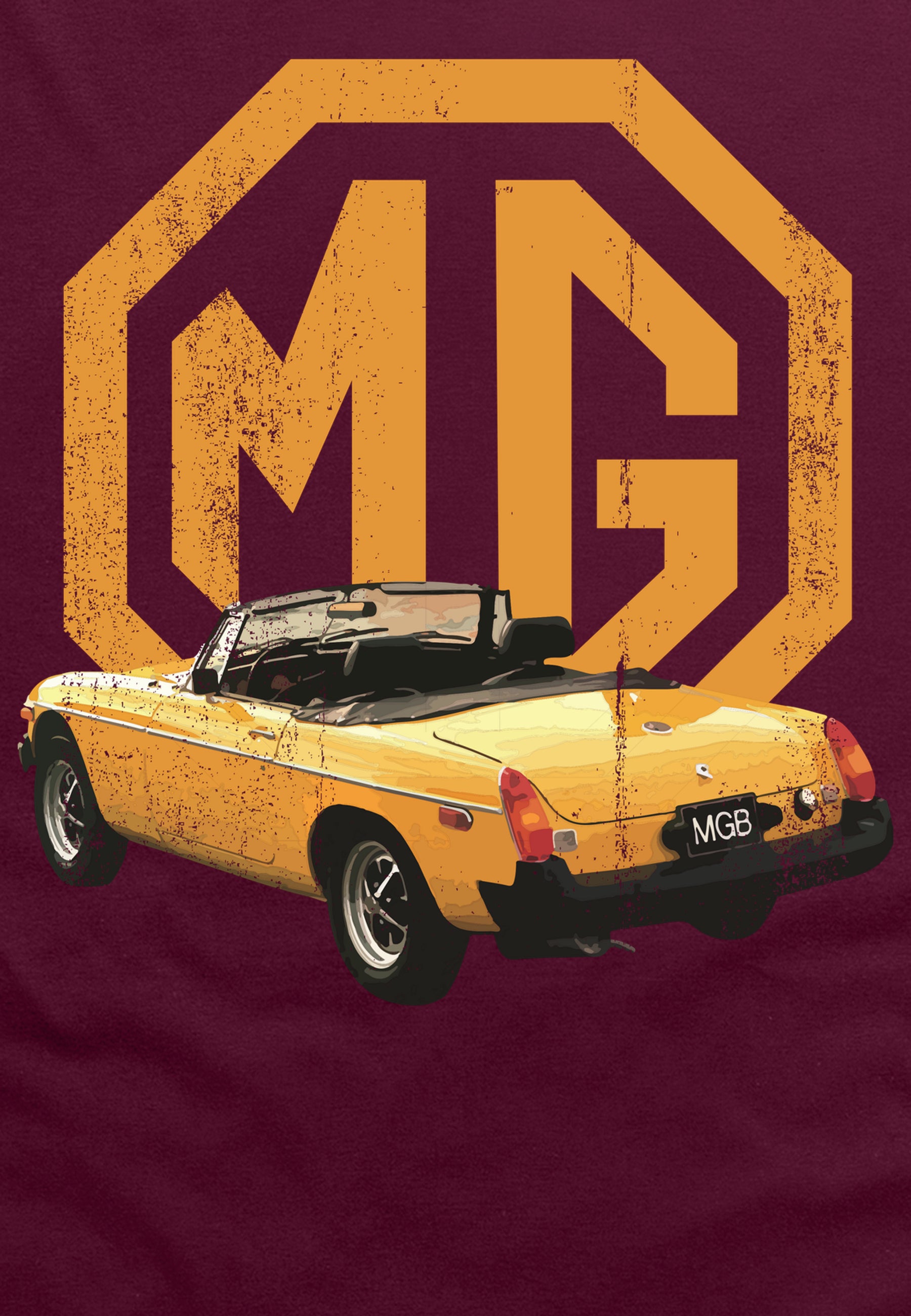 Britské Motory Vínové Triko (British Motor Heritage - MG Photo Logo T-shirt)