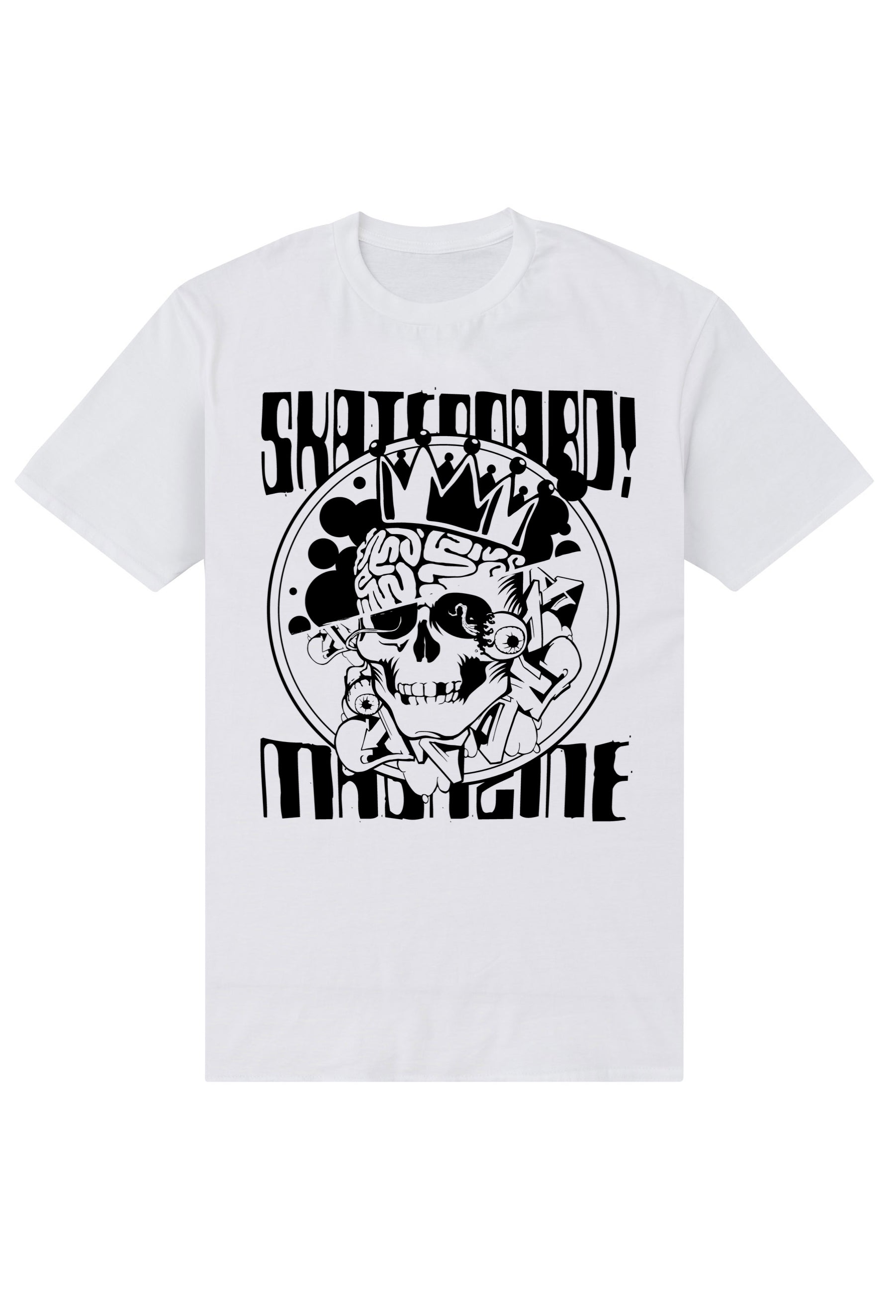 Skateboard Magazín Bílé Triko (Skateboard Magazine - Skull White T-shirt)