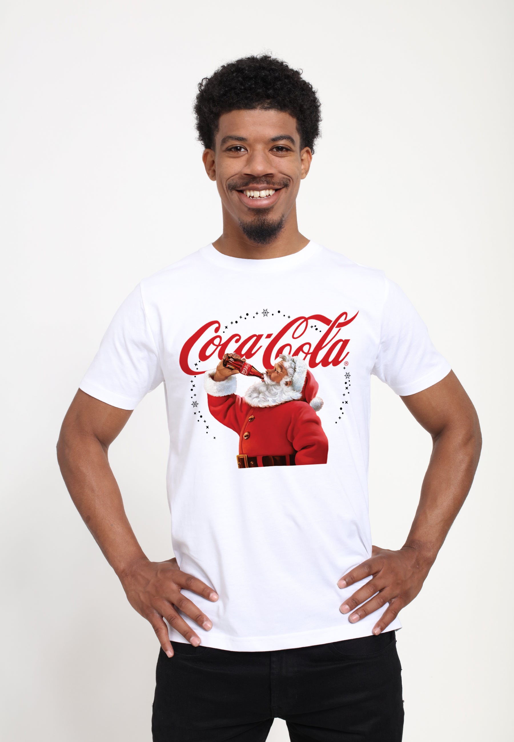 Coca Cola Tričko Dámské (Drinking  Santa)