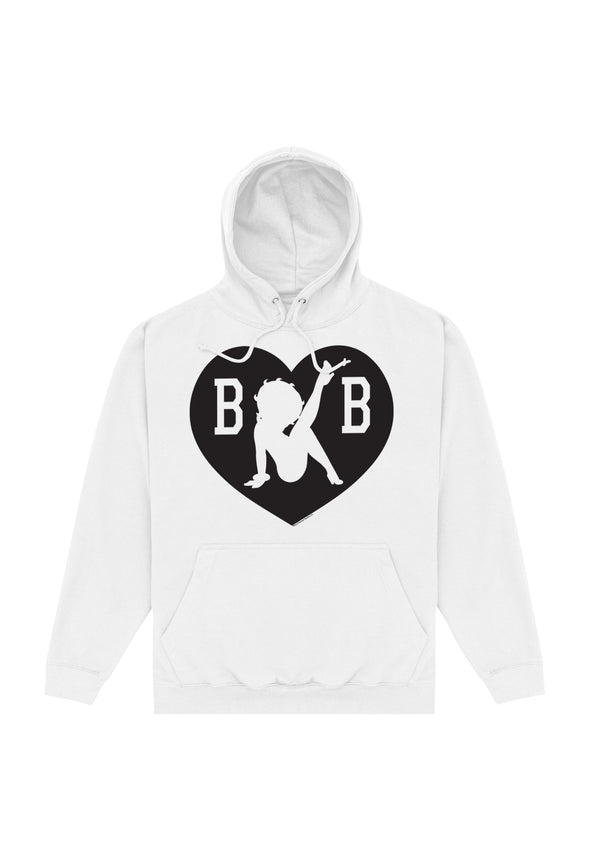 Betty Boop Bílá Mikina (Betty Boop Silhouette Love Heart Hoodie)