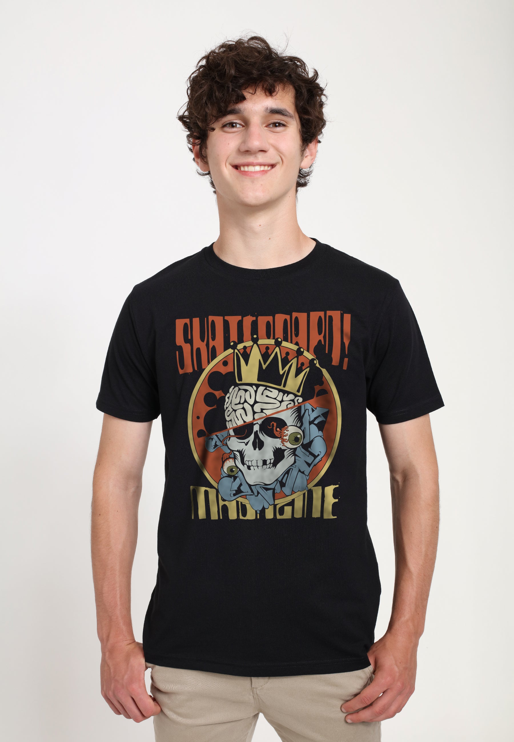 Skateboard Magazín Černé Triko (Skateboard Magazine - Skull T-shirt)