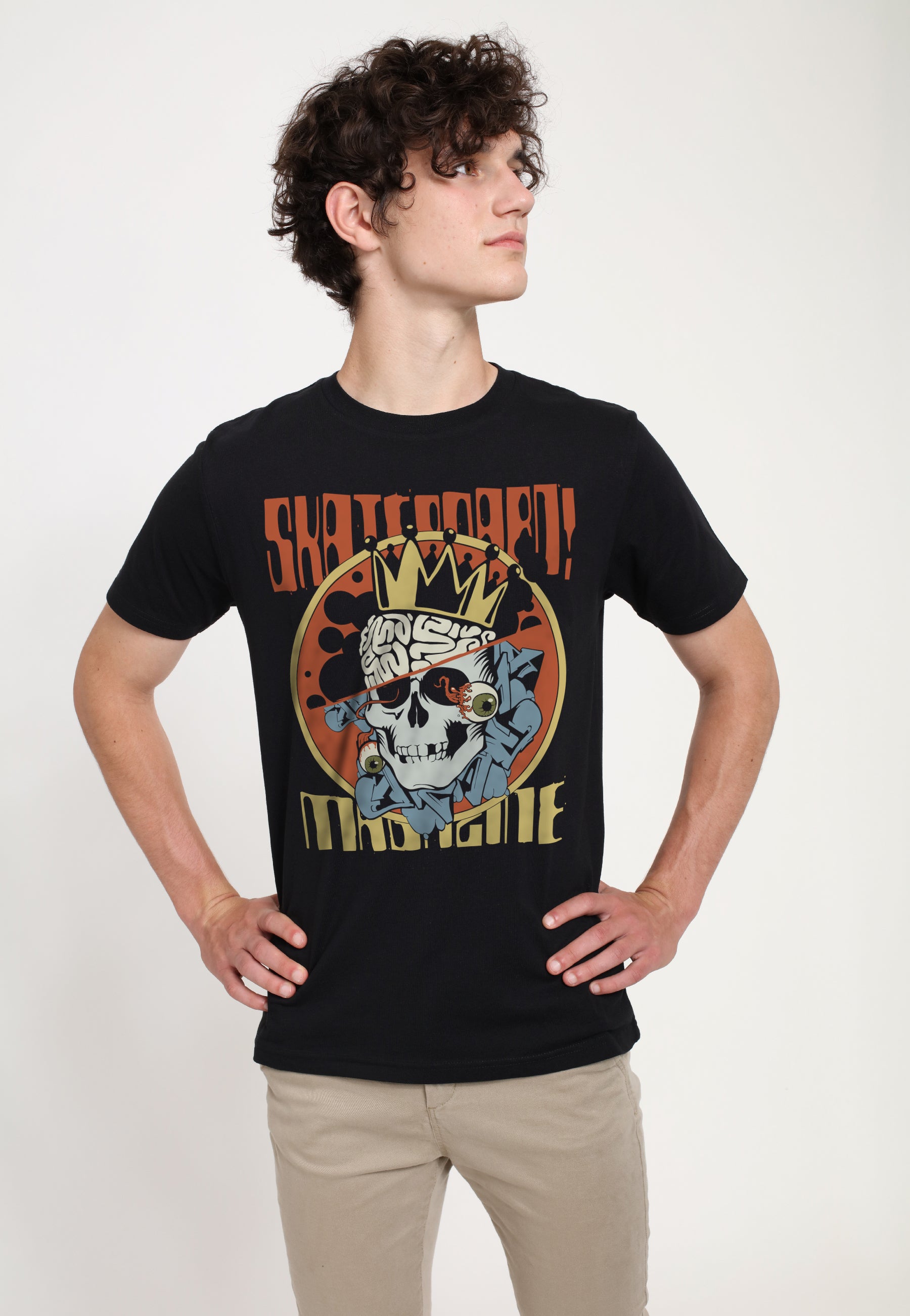 Skateboard Magazín Černé Triko (Skateboard Magazine - Skull T-shirt)