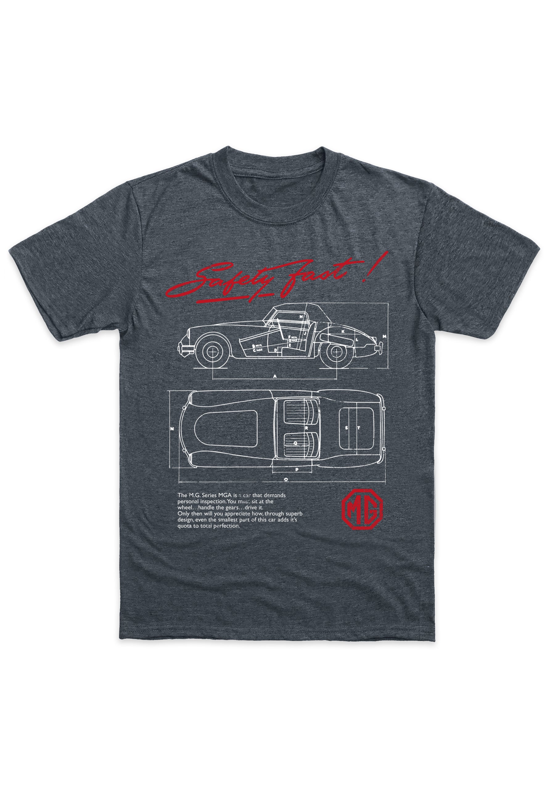 Britské Motory Šedé Triko (British Motor Heritage - MG 1490 T-shirt)