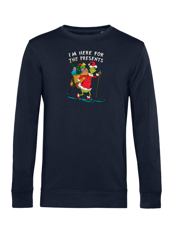 The Grinch Mikina Unisex (Here For The Presents Graphic)