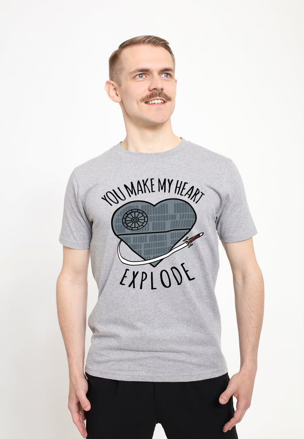 Hvězdné Války Valentýn Triko (Valentine's Day Heart Explode Death Star T-Shirt)