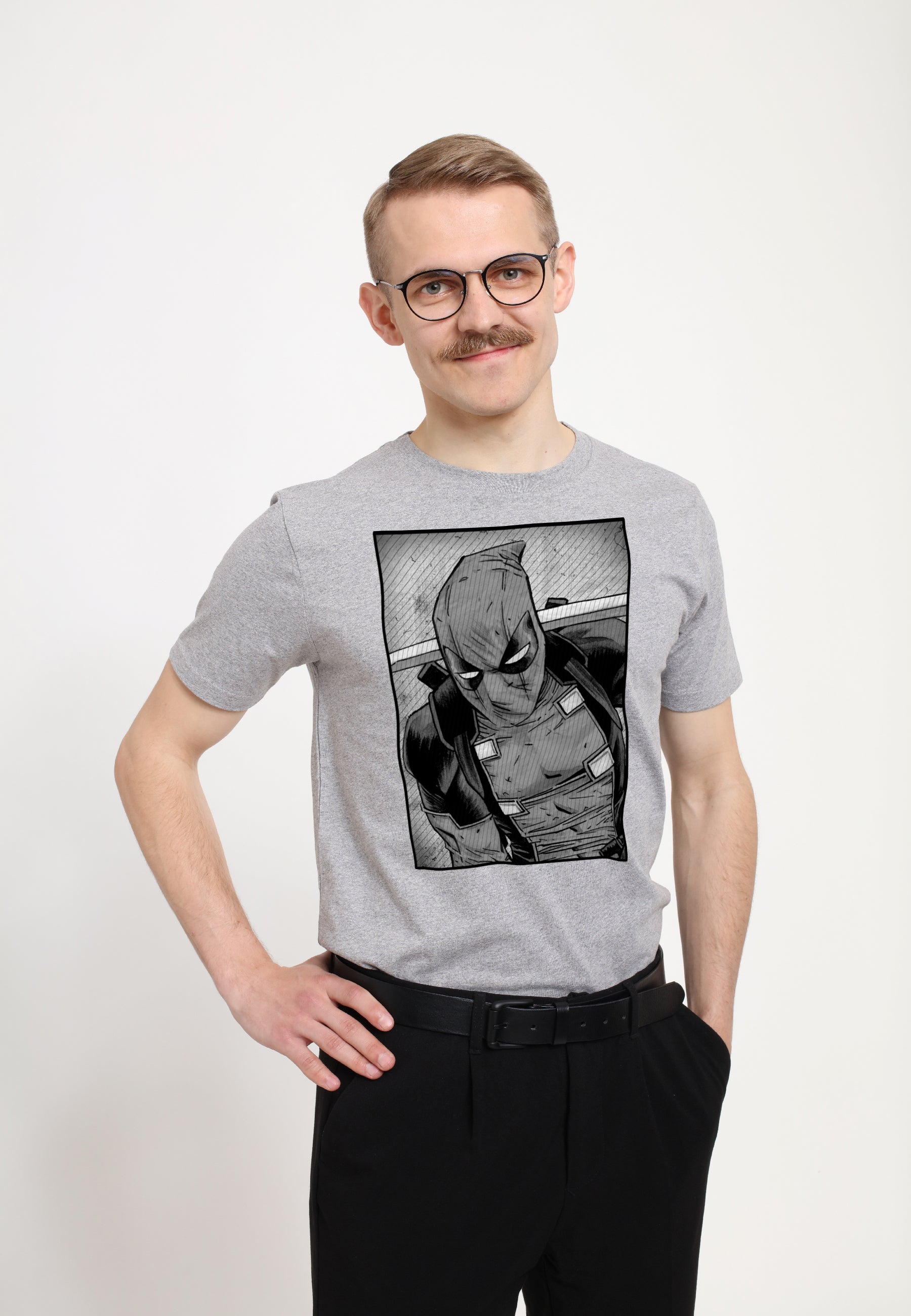 Marvel Deadpool Tričko Pánské (Deadpool Black And White)