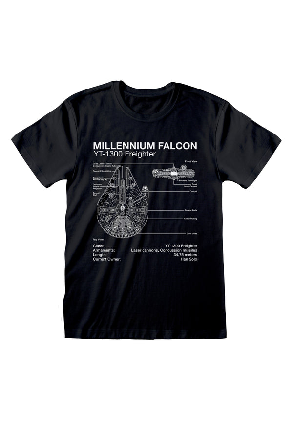 Hvězdné Války Tričko (Star Wars - Millenium Falcon Sketch T-shirt)