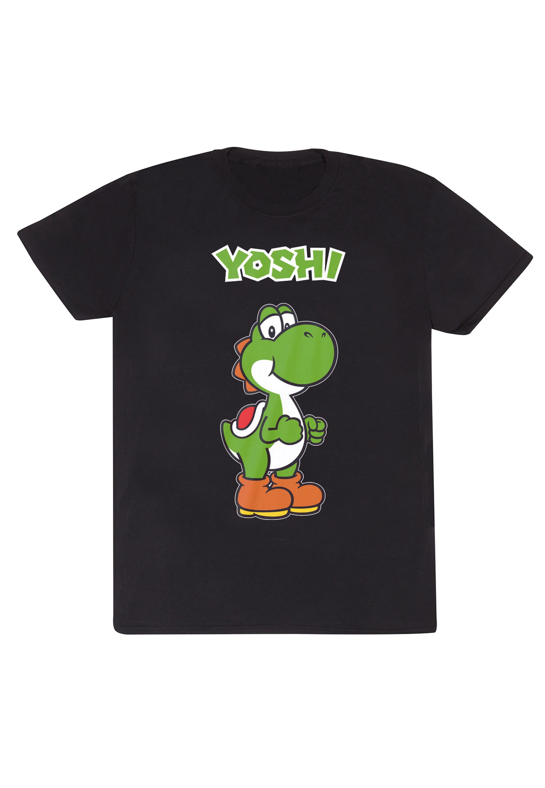 Nintendo Super Mario Černé Tričko (Yoshi Name Tag T-shirt)