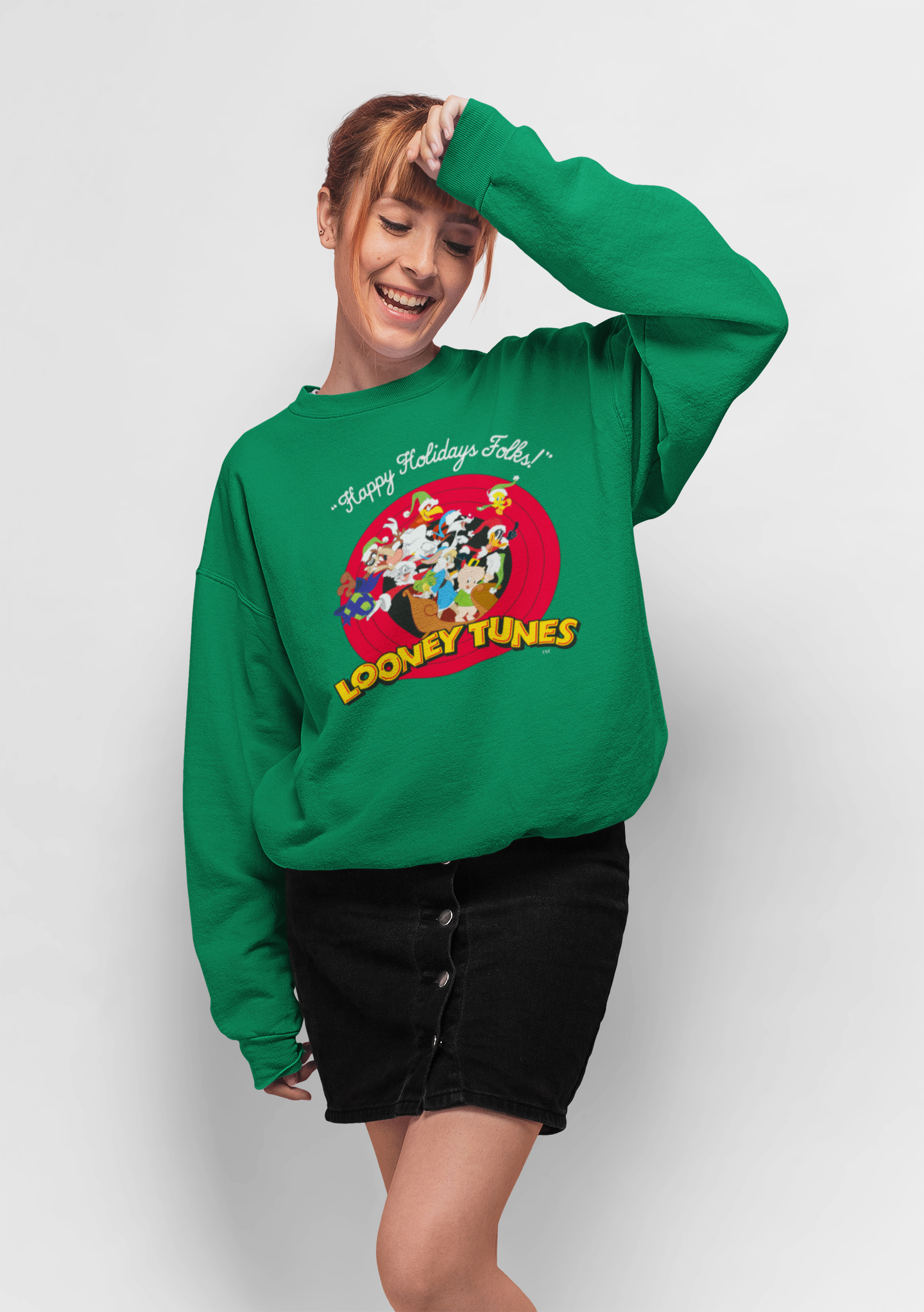 Looney Tunes Vánoční Zelená Mikina (Looney Tunes Christmas Sweatshirt)