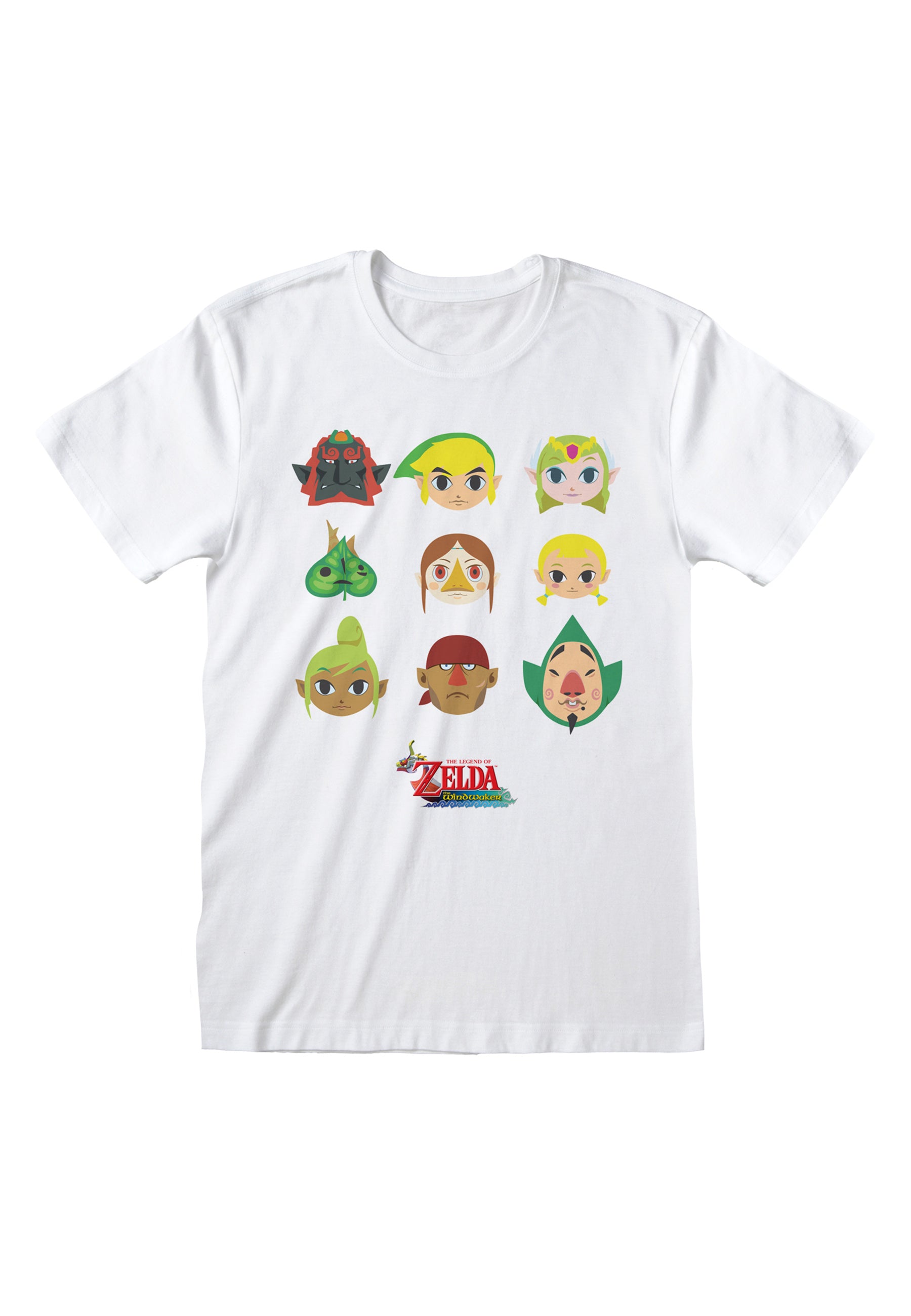 Legenda o Zeldě Bílé Tričko (Legend Of Zelda - Wind Waker Faces T-shirt)